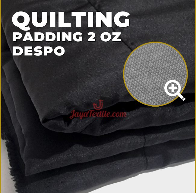 Quilting Padding 2oz Bahan Despo Hitam Motif Garis